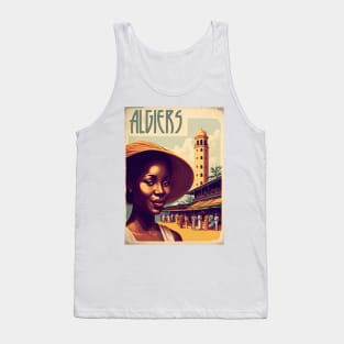 Algiers Woman Algeria Vintage Travel Art Poster Tank Top